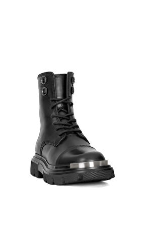 Marcomen 152-20208 Erkek Hakiki Deri Düz Bot Siyah