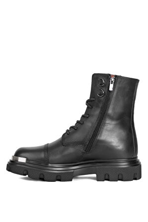 Marcomen 152-20208 Erkek Hakiki Deri Düz Bot Siyah