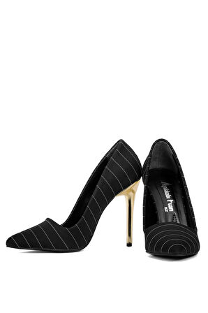 Elit Mst1920S Kadın Saten Stiletto Siyah