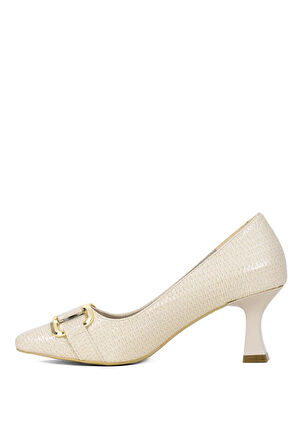 Elit SIS02R Kadın Klasik Topuklu Ayakkabı Ten