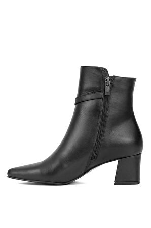Elit VVS24146C Kadın Hakiki Deri Topuklu Bot Siyah