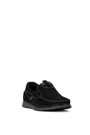 Elit DR82N Erkek Hakiki Nubuk Deri Ortopedik Casual Ayakkabı Siyah