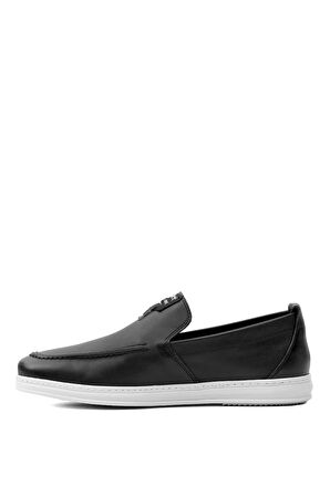 Voyager Y5606 Erkek Hakiki Deri Casual Ayakkabı Siyah