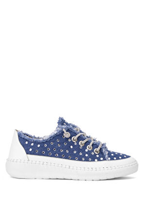 Elit PM253 K2411T Kadın Keten Casual Ayakkabı Mavi Koyu