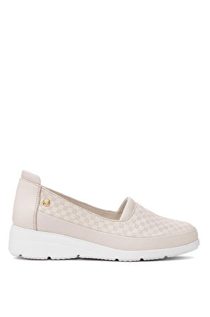 Mammamia D25YA-3240 Kadın Hakiki Deri Casual Ayakkabı Krem