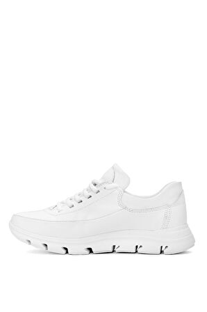 Mammamia D25YA-3395 Kadın Hakiki Deri Casual Ayakkabı Beyaz