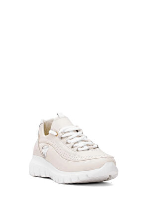Mammamia D25YA-3485 Kadın Hakiki Deri Casual Ayakkabı Krem