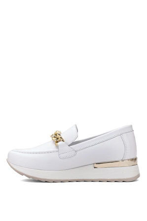 Mammamia D25YA-3510 Kadın Hakiki Deri Casual Ayakkabı Beyaz