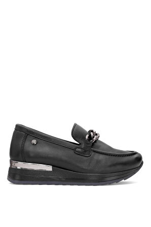 Mammamia D25YA-3510 Kadın Hakiki Deri Casual Ayakkabı Siyah