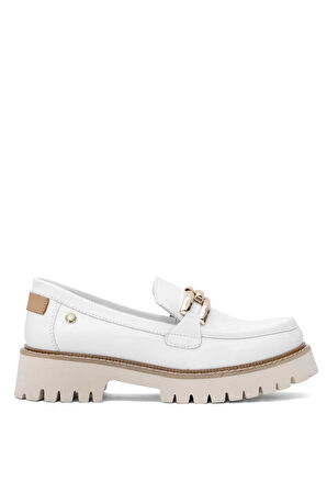 Mammamia D25YA-3695 Kadın Hakiki Deri Casual Ayakkabı Beyaz