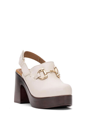 Venüs 2217007Y Kadın Hakiki Deri Topuklu Sandalet Bej