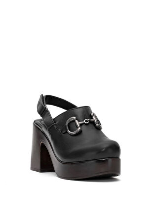 Venüs 2217007Y Kadın Hakiki Deri Topuklu Sandalet Siyah