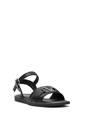 Venüs 2512203Y Kadın Hakiki Deri Düz Sandalet Siyah