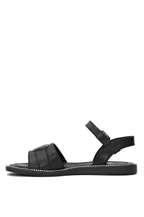 Venüs 2512203Y Kadın Hakiki Deri Düz Sandalet Siyah