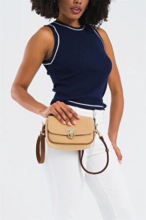 U.S. Polo Assn. US25304 Kadın Çapraz Çanta Bej
