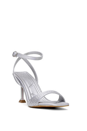 Elit PM161 K7014 Kadın Klasik Topuklu Ayakkabı Gümüş