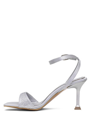 Elit PM161 K7014 Kadın Klasik Topuklu Ayakkabı Gümüş