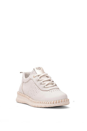 Mammamia D25YA-3275 Kadın Hakiki Deri Casual Ayakkabı Krem