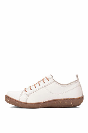 Mammamia D25YA-870 Kadın Hakiki Deri Casual Ayakkabı Krem