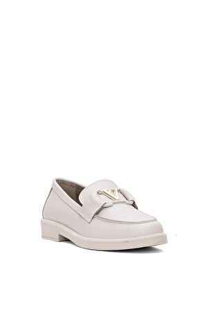 Beety 25BY04.2121-V Kadın Hakiki Deri Casual Ayakkabı Krem