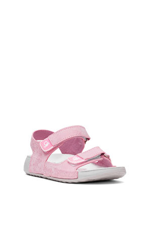 Benetton BN-1419 Filet Kız Çocuk Düz Sandalet Pembe