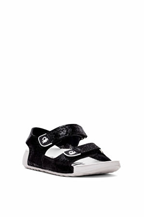 Benetton BN-1421 Patik Erkek Çocuk Düz Sandalet Siyah