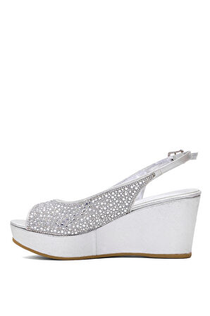 Beety 25BY223.343 Kadın Dolgu Topuk Sandalet Gümüş