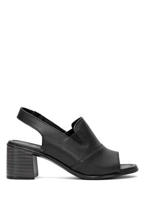Venüs 24381825Y Kadın Hakiki Deri Topuklu Sandalet Siyah