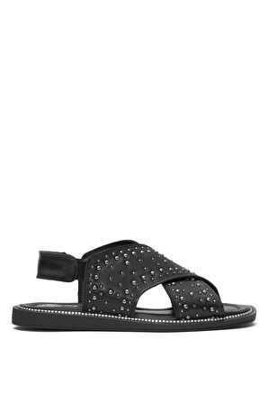 Venüs 2512204Y Kadın Hakiki Deri Düz Sandalet Siyah