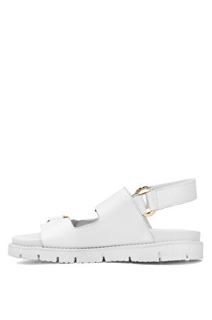 Venüs 25440013Y Kadın Hakiki Deri Düz Sandalet Beyaz