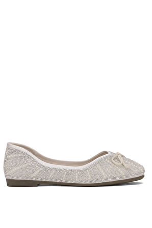 Guja 25Y377-2 Kadın Taşlı Babet Gümüş