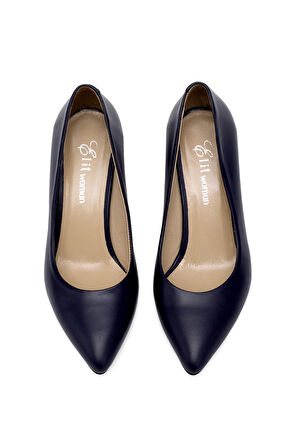 Elit Selestia Kadın Hakiki Deri Stiletto Lacivert