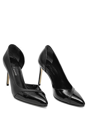 Elit Arlena Kadın Hakiki Deri Stiletto Siyah
