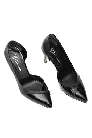 Elit Arlena Kadın Hakiki Deri Stiletto Siyah