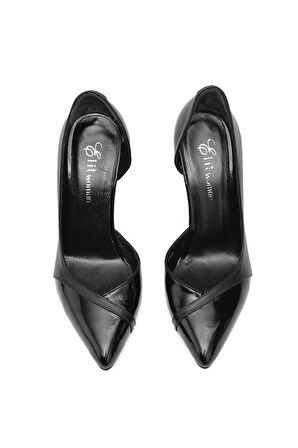Elit Arlena Kadın Hakiki Deri Stiletto Siyah