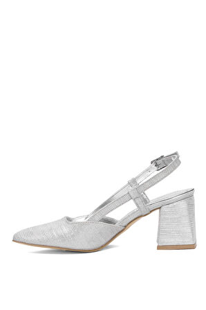 Elit MST1901LKadın Klasik Topuklu ayakkabı Gümüş