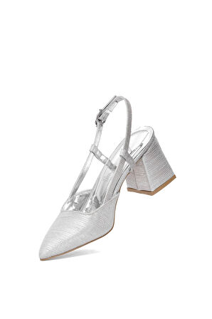 Elit MST1901LKadın Klasik Topuklu ayakkabı Gümüş