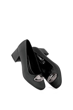 Elit MST710V Kadın Klasik Topuklu ayakkabı Siyah