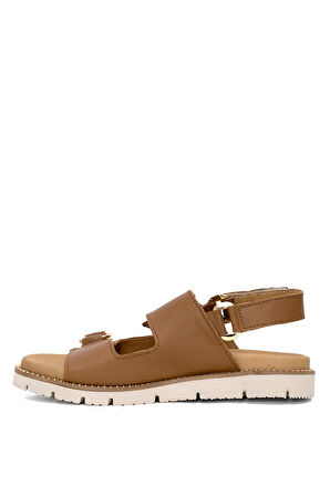 Venüs 25440013Y Kadın Hakiki Deri Düz Sandalet Taba