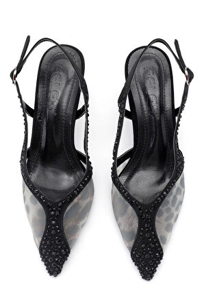 Elit FLS129-1315T Kadın Klasik Topuklu Ayakkabı Siyah