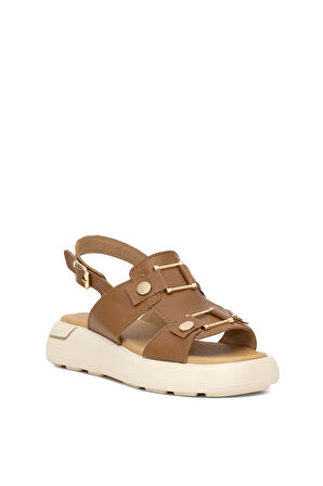 Venüs 25440007Y Kadın Hakiki Deri Düz Sandalet Taba