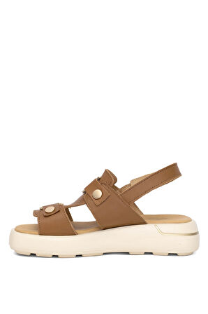 Venüs 25440007Y Kadın Hakiki Deri Düz Sandalet Taba