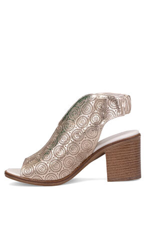 Mammamia D25YS-2915 Kadın Hakiki Deri Topuklu Sandalet Dore