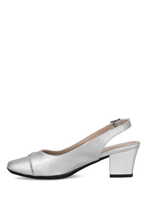 Elit MST706N Kadın Klasik Topuklu ayakkabı Gümüş