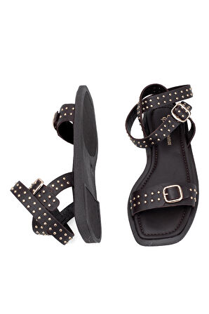 Elit Maribelle Kadın Hakiki Deri Ortopedik Düz Sandalet Kahverengi