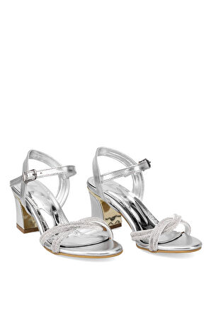 Elit MST1048M Kadın Klasik Topuklu ayakkabı Gümüş