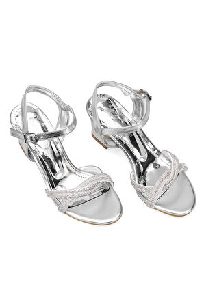 Elit MST1048M Kadın Klasik Topuklu ayakkabı Gümüş