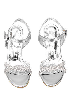 Elit MST1048M Kadın Klasik Topuklu ayakkabı Gümüş