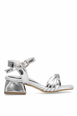 Elit ASK-P-40-25Y Patik Kız Çocuk Abiye Ayakkabı Gümüş