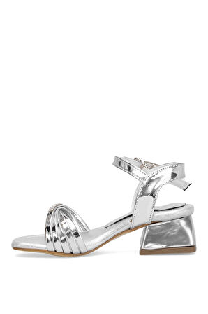 Elit ASK-P-40-25Y Patik Kız Çocuk Abiye Ayakkabı Gümüş